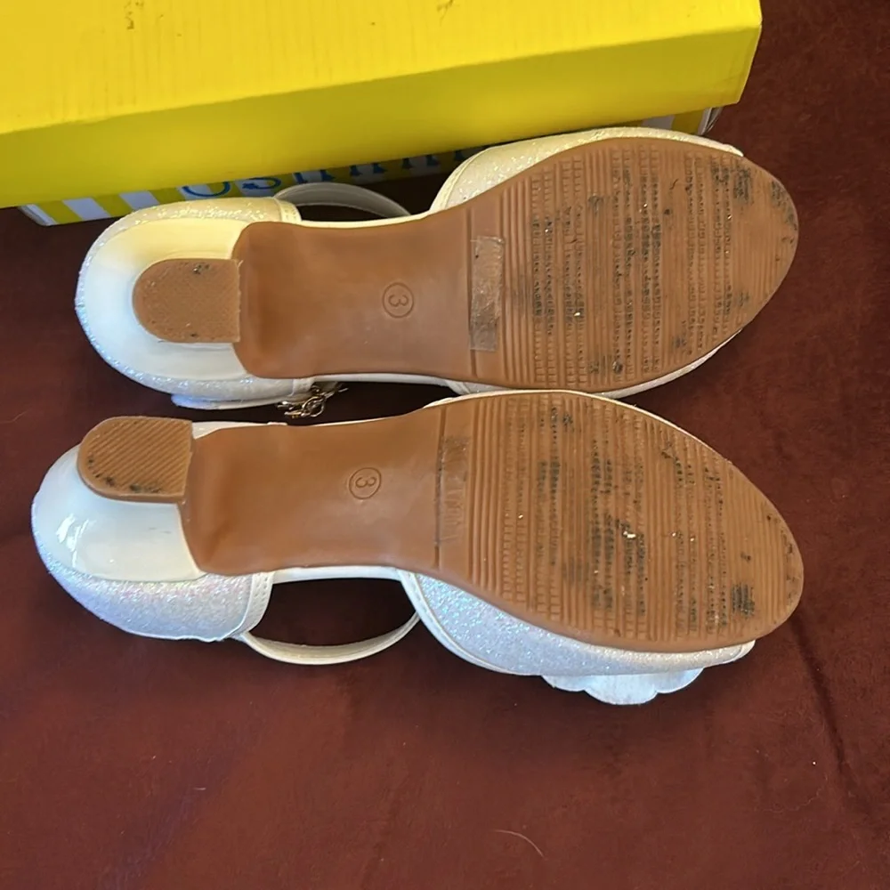 Osinnme White Shoes Size 3 Girls Flower Girl